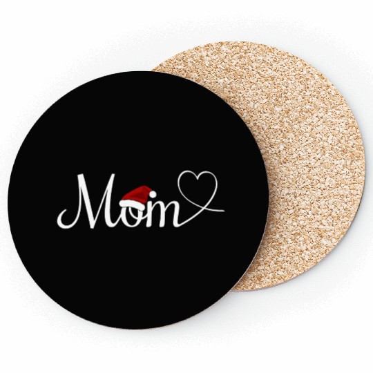 I Love Mom Cute Mom Christmas Coasters