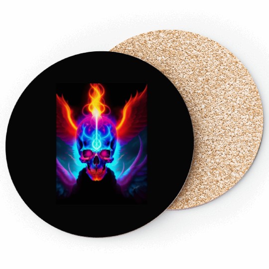 Psyschedelic Skull Blazer Coasters