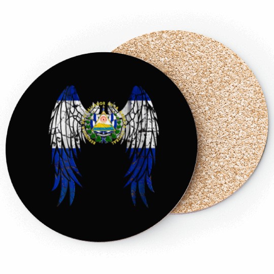 El Salvadorian Flag Angel Wings Jesus Christian El Coasters