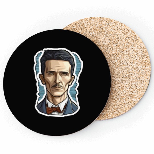 Nikola Tesla Physics Nerd Geek Coasters