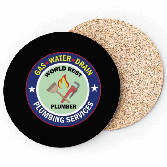 Plumber Gas Water Drain Services plumber sticker Coasters