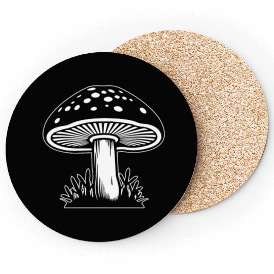 Mushroom Picker Fungi Forest Coasters