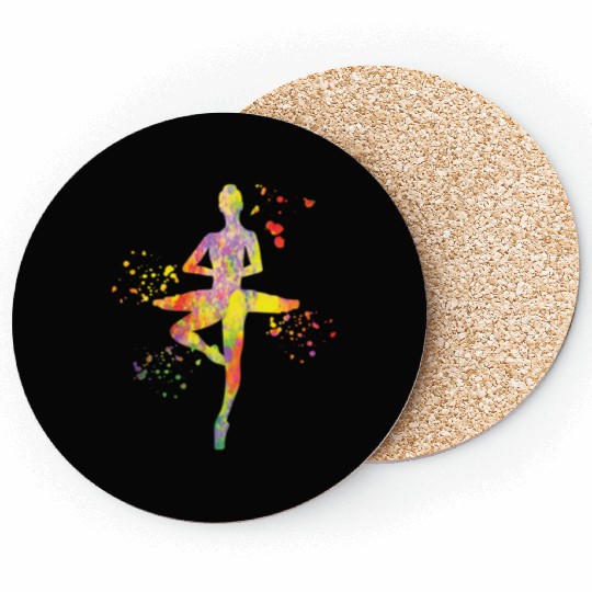 Ballet Dancer Colorsplash Ballerina Coasters