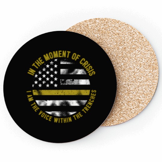 Police And Fire Dispatcher Thin Gold Line Coasters