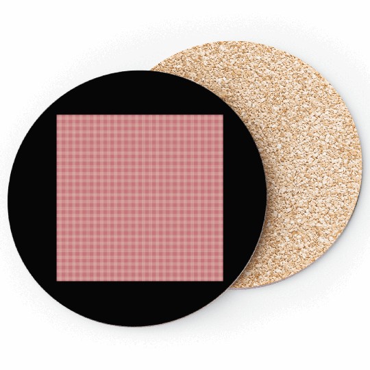 Retro Checkered Pattern Coral Red Coasters