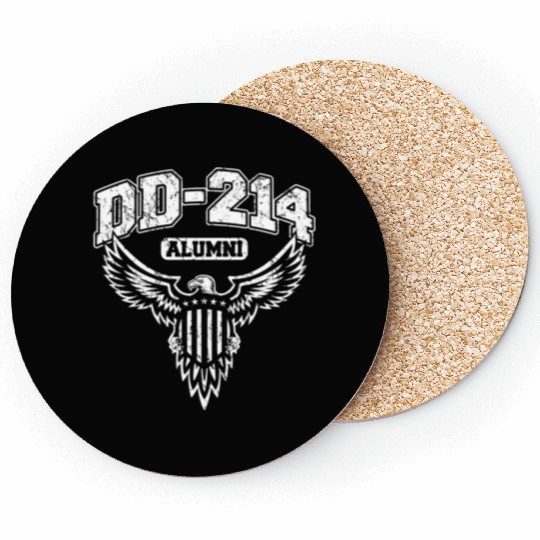 Dd 214 Alumni Military Veteran With Usa Eagle Coasters