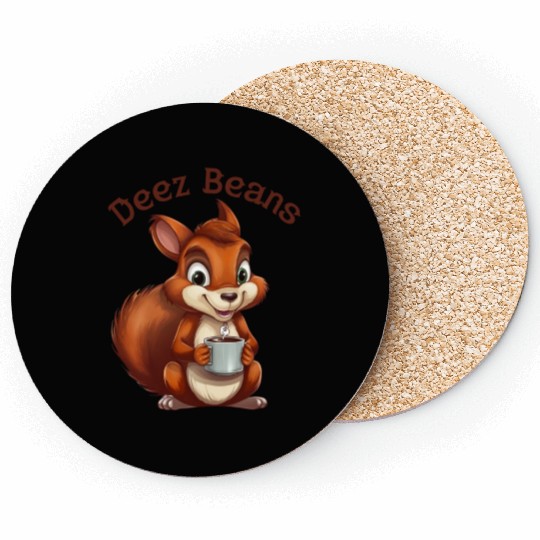 Deez Beans Squirrel Coffee Mug Coasters