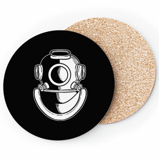 Diving Helmet Lifeguard or Diver Gift Coasters