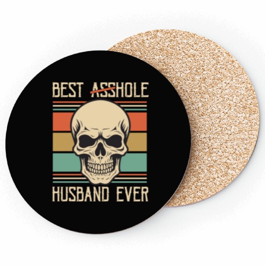 Vintage Best Asshole Husband, Husband png, bride Coasters