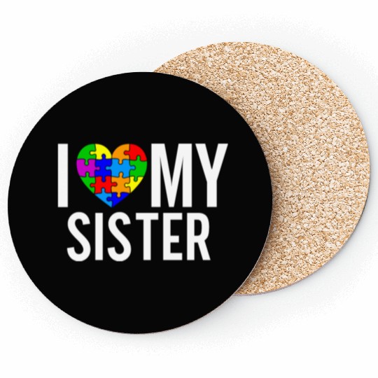 I Love My Sister Coasters