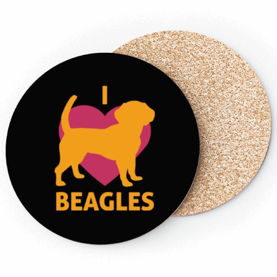 I Heart Beagles Love Beagle Pet Lover Animal Coasters