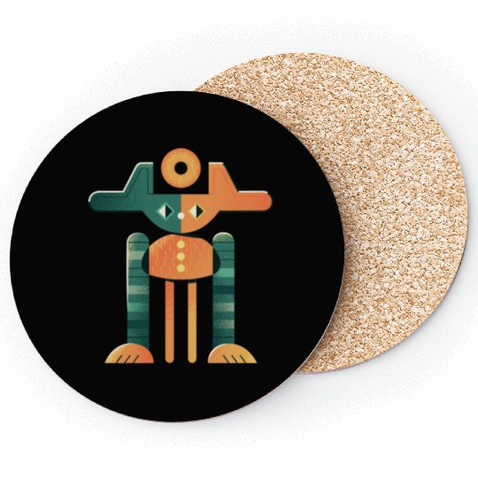 Bicolor Retro Robot Coasters