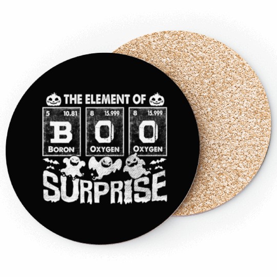 Halloween T Funny Boo The Element Of Surprise Coasters