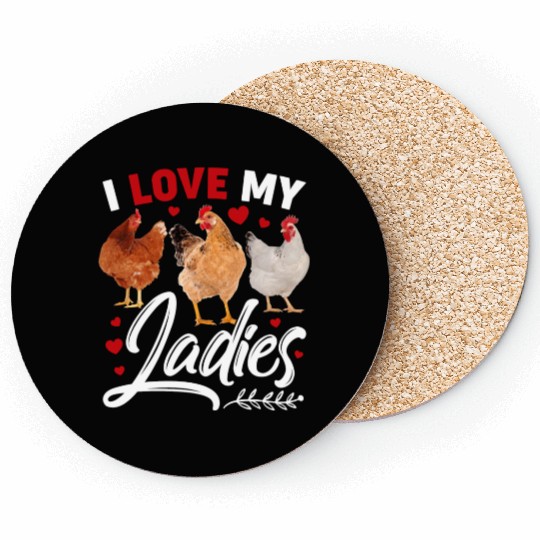 I Love My Ladies Chicken Lover Chicken Coasters For Men
