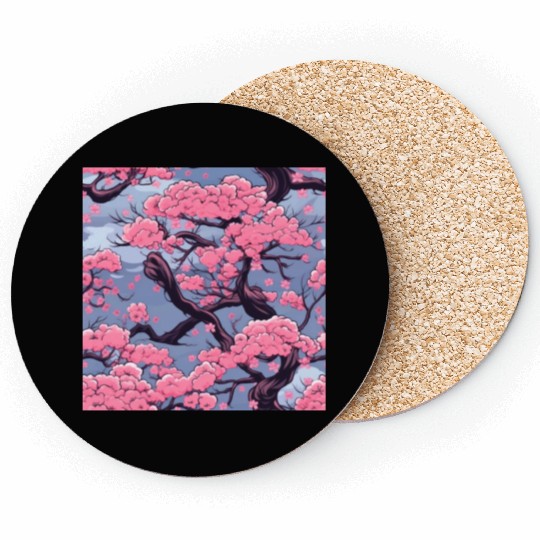 Anime Euphoria: Fantasy Cherry Blossom Dreamscape Coasters