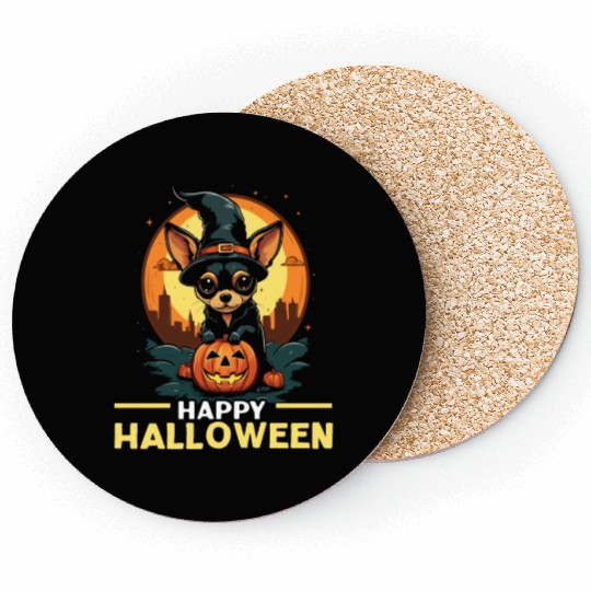 Chihuahua Halloween Puppy Trick Or Treat Dog Lover Coasters