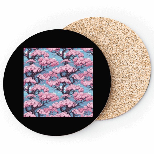 Anime Euphoria: Fantasy Cherry Blossom Dreamscape Coasters
