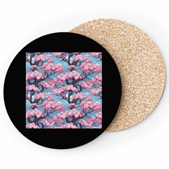Anime Euphoria: Fantasy Cherry Blossom Dreamscape Coasters