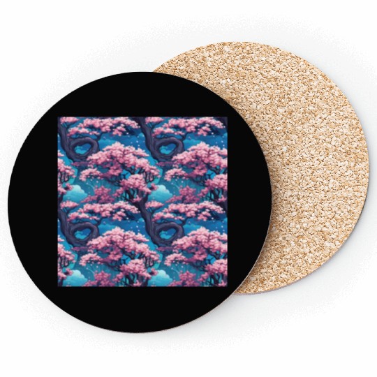 Anime Euphoria: Fantasy Cherry Blossom Dreamscape Coasters