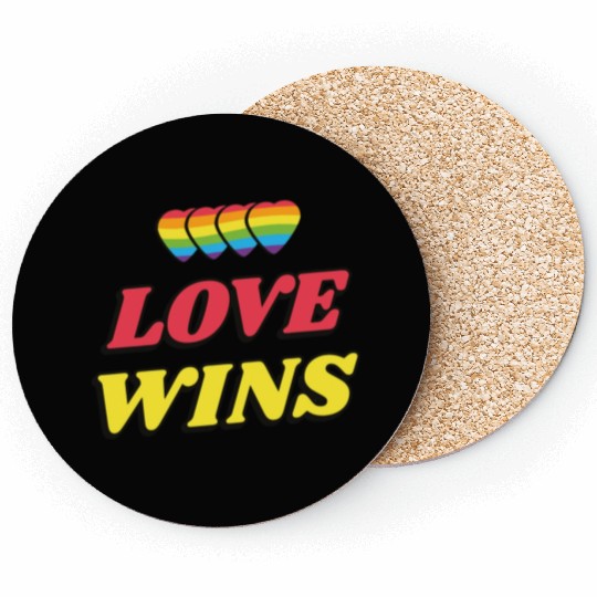 Love Wins Lgbtq Pride Gay Lesbian Straight Ally Coasters
