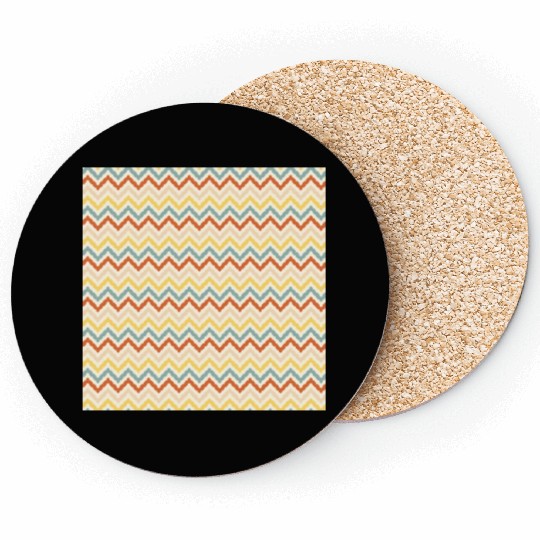 Retro Colorful Chevron Pattern Coasters