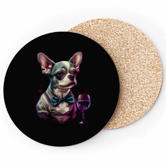 Chihuahua - France French Wine Cute Dog Souvenir Coasters