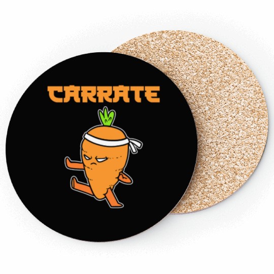 Carrot Pun Vegetarian Coasters
