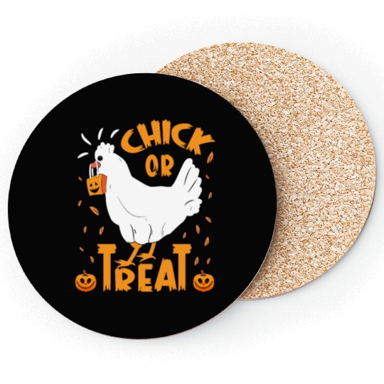 Halloween Chick or Treat Funny Halloween Chicken Coasters