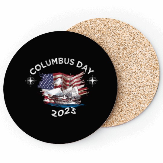 Exploring Columbus Day Compasses USA Flags Coasters