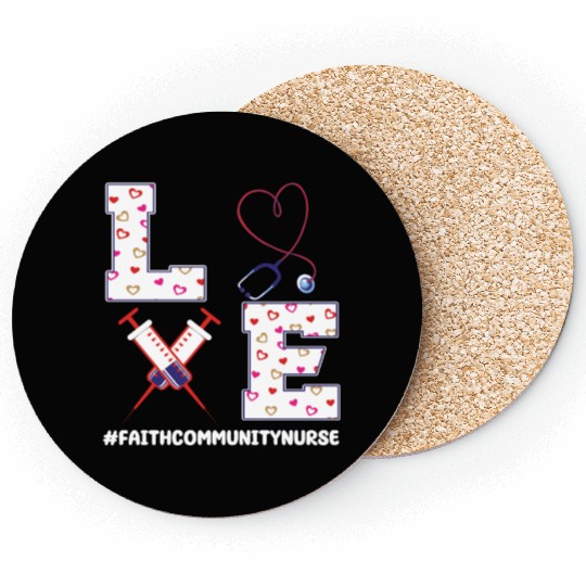 Love Faith Community Nurse Outfit Coasters