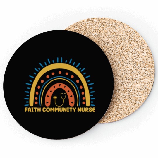 Faith Community Nurse Boho Rainbow Coasters