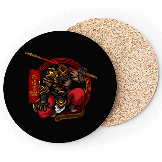 Monkey King Sun Wu Ancient Chinese Mythology Gods Coasters
