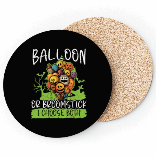 Balloon Halloween Trick Or Treat Spooky Boo Ghost Coasters