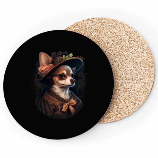 Chihuahua - English Lady Women Dress Dog Great Coasters