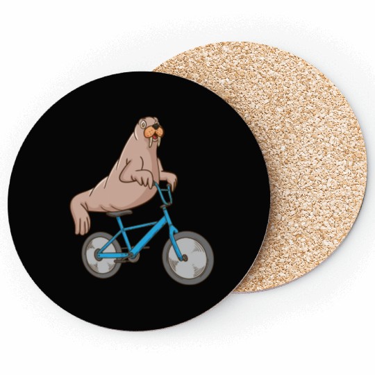 Harp Seal Lover Ocean Bicycle Riding Sea Lion Seal Coasters