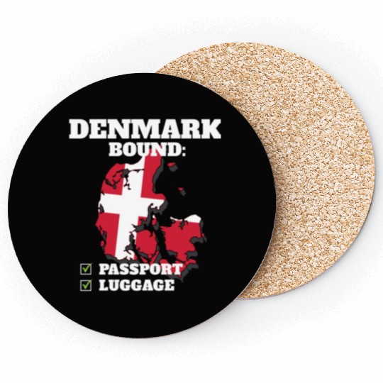 Denmark Bound Country Travel Dane Flag Vacation Coasters