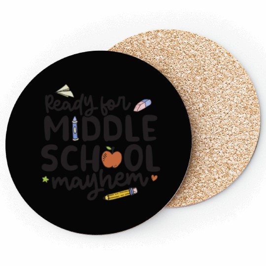 Middle School Mayhem - Funny Back to School Coasters