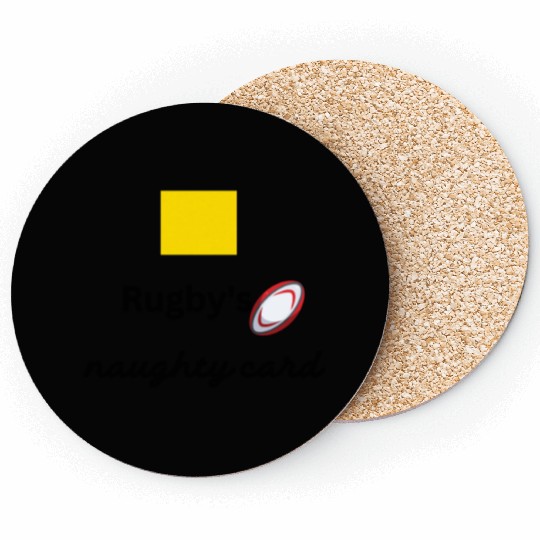 Rugby s naughty card, yellow card Coasters