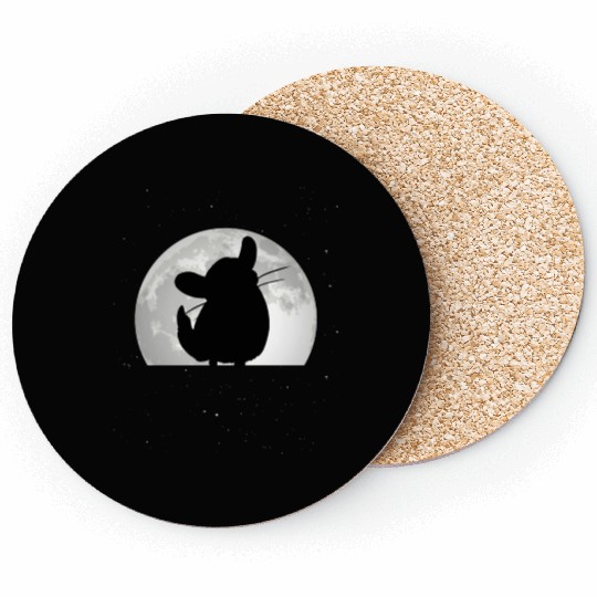 Chinchilla Moon Dust Bunny Coasters