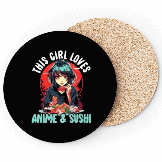 Anime Sushi Lover Nigiri Sashimi Food Manga Otaku Coasters