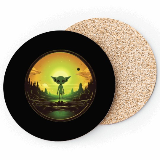 Green Alien at Sunset Coasters