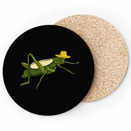 Grasshopper Insect Bug Lover Green Nature Locusts Coasters