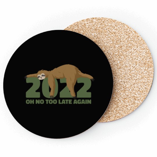 Sleeping Sloth Newyear Coasters