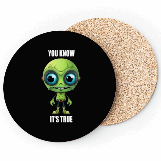Green Alien Cyborg Head with Teeth - "You Know Coasters