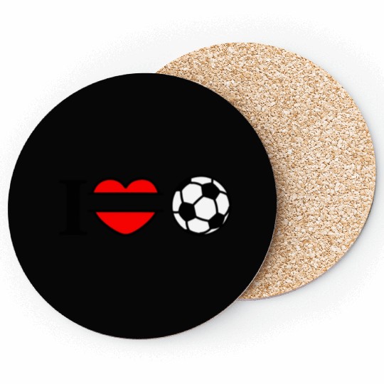 Monogram logo soccer heart Coasters