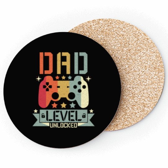 DAD LEVEL UNLOCKED Coasters