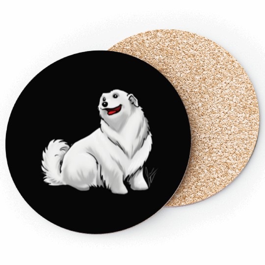 Dog Great Pyrenees White Coasters