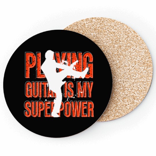 Playing Guitar Is My Superpower Musician Coasters