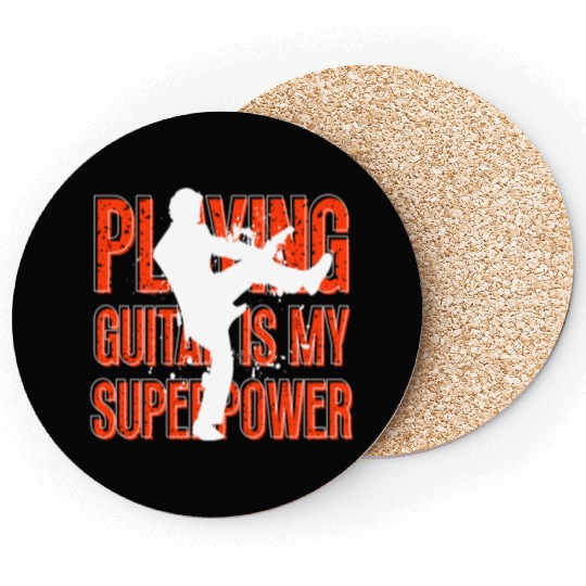 Playing Guitar Is My Superpower Musician Coasters