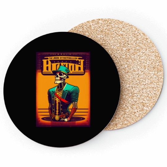 Run skull punk rock Coasters